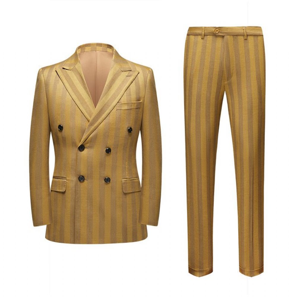 Costumes Pour Hommes Coupe Skinny Haut - Jaune