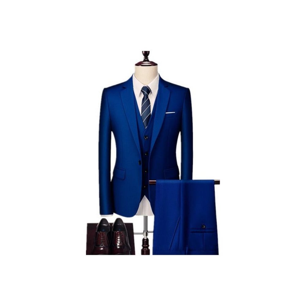 Costumes Pour Hommes Ensemble Costume Blazer Et Pantalon Acétate - Marine