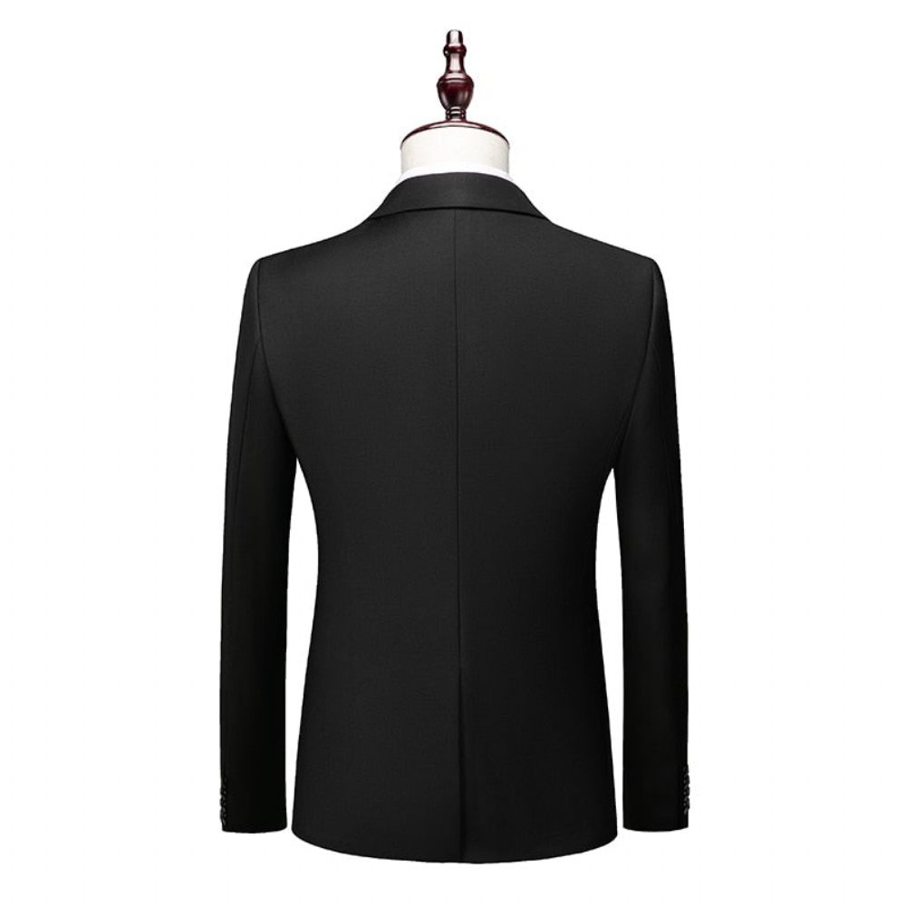 Costumes Pour Hommes Ensemble Costume Blazer Et Pantalon Acétate - Noir