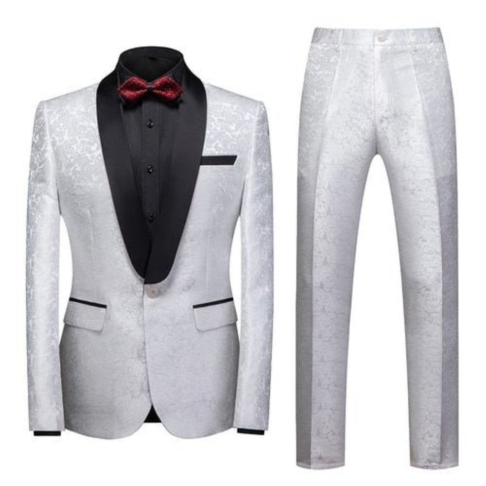 Costumes Pour Hommes Ensemble Costume Formel Luxe - Blanc