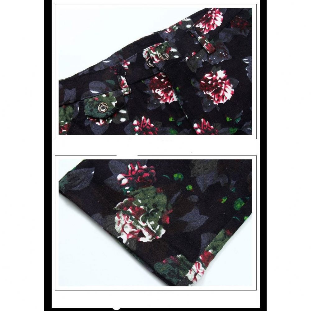 Costumes Pour Hommes Floral Chic Simple Boutonnage Veste Pantalon - Noir