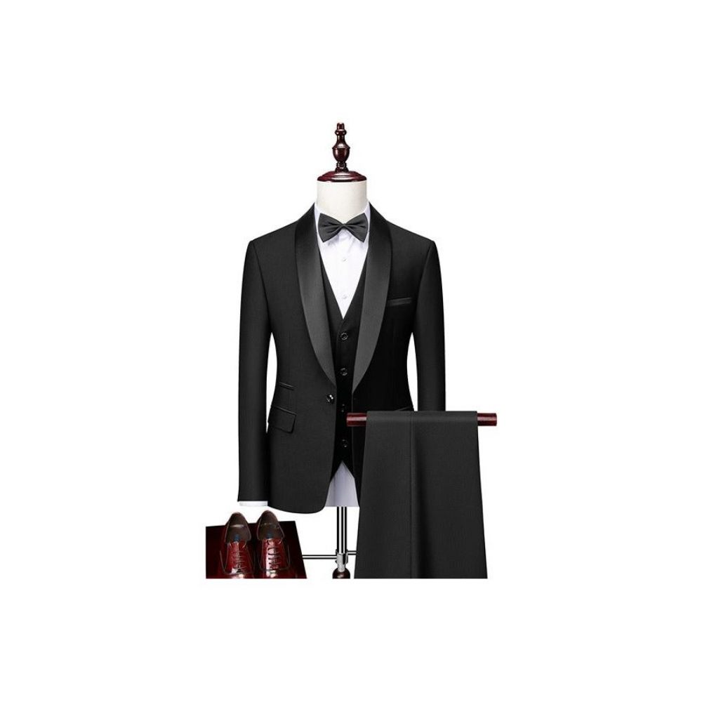 Ensemble Costumes Sur Mesure Exotiques Pour Hommes - Noir 3Pc