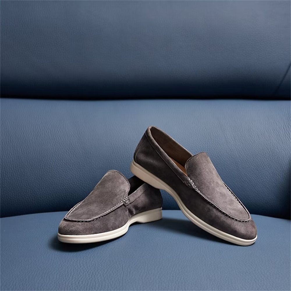 Mocassins Homme Cuir - Gris