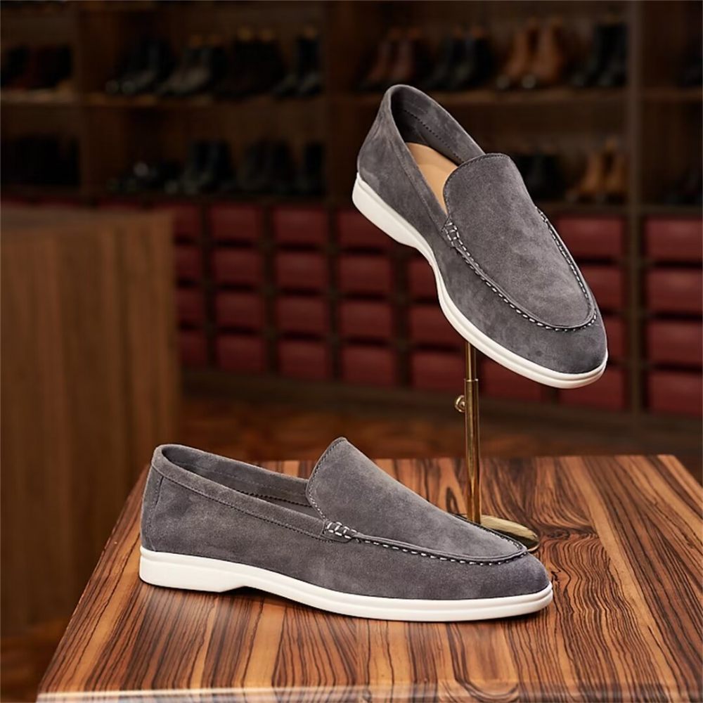 Mocassins Homme Cuir - Gris