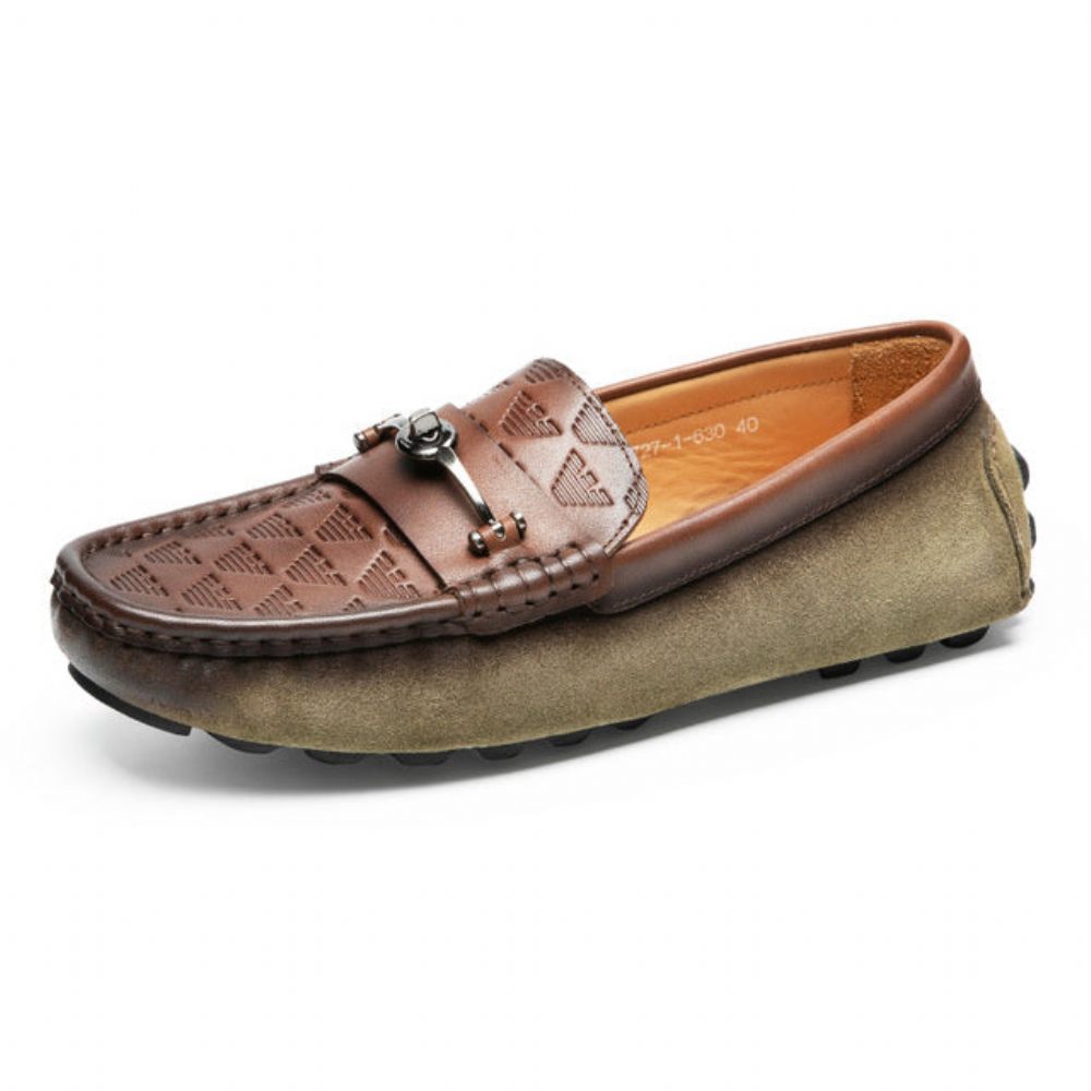 Mocassins Pour Hommes Banquet À Enfiler Cuir Rome Luxe - Vert