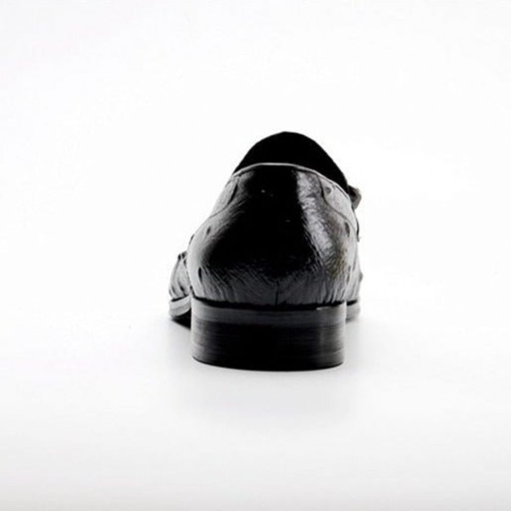 Mocassins Pour Hommes À Bout Pointu Texture Alligator - Noir