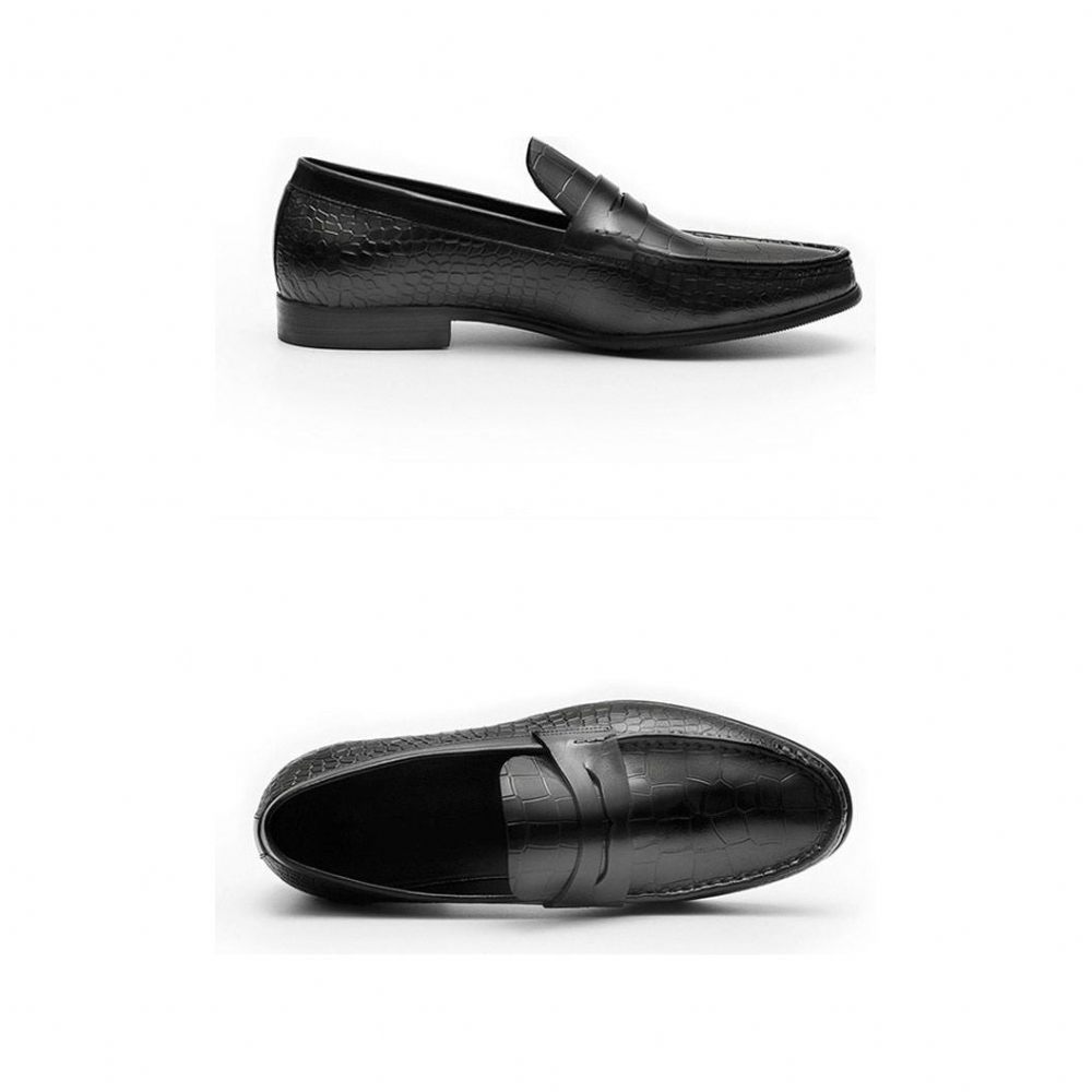 Mocassins Pour Hommes Brogues Luxe Croctex À Enfiler - Noir