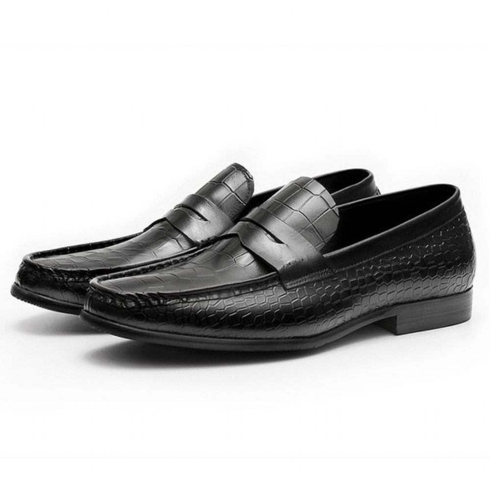 Mocassins Pour Hommes Brogues Luxe Croctex À Enfiler - Noir