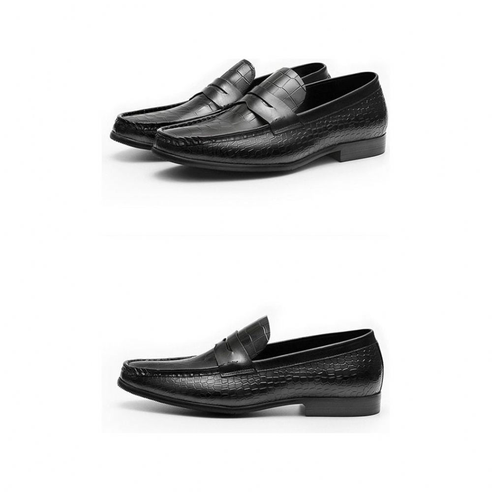 Mocassins Pour Hommes Brogues Luxe Croctex À Enfiler - Noir