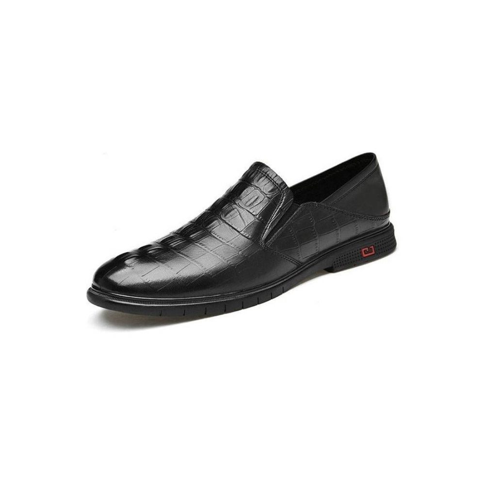 Mocassins Pour Hommes Bureau À Enfiler Cuir Crocodile Luxe