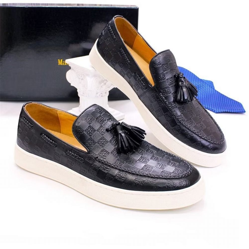 Mocassins Pour Hommes Chaussures À Enfiler Chics - Noir