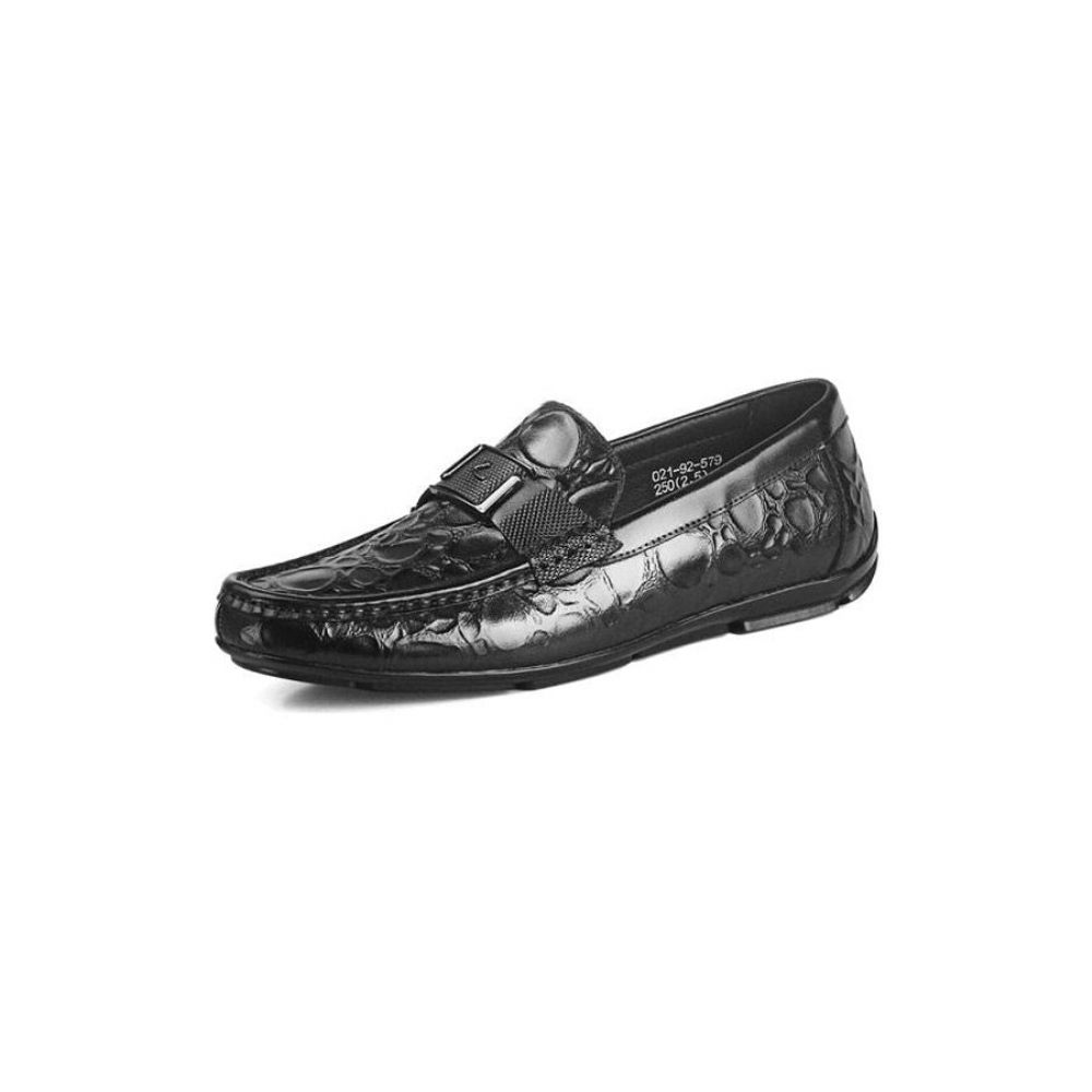 Mocassins Pour Hommes Chaussures À Enfiler Crocflex Exotiques Chics - Noir