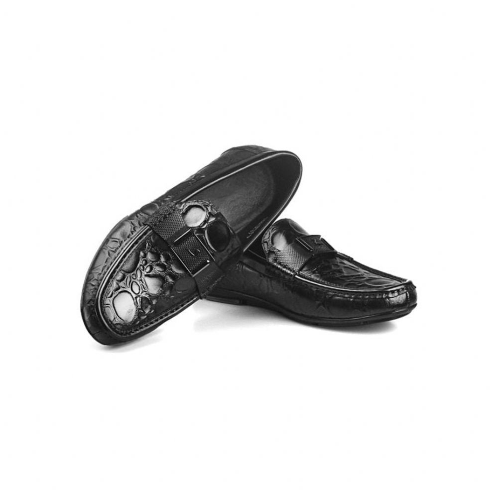 Mocassins Pour Hommes Chaussures À Enfiler Crocflex Exotiques Chics - Noir 2