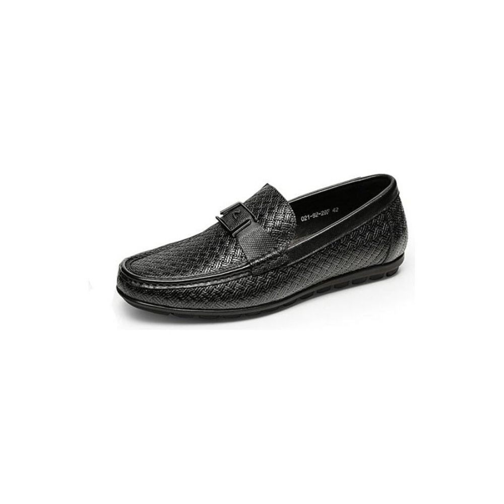 Mocassins Pour Hommes Chaussures À Enfiler Crocflex Exotiques Chics - Noir