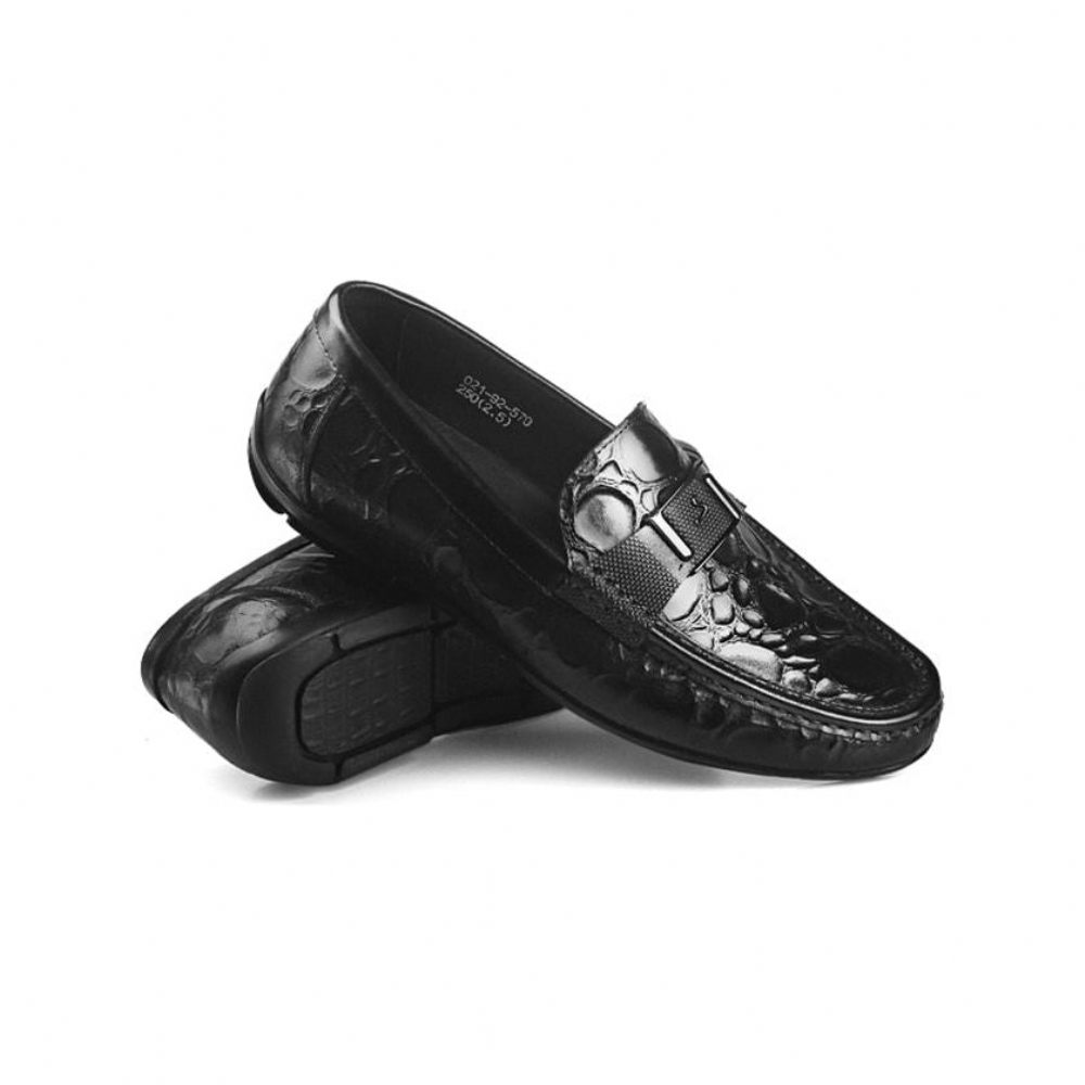 Mocassins Pour Hommes Chaussures À Enfiler Crocflex Exotiques Chics - Noir 2