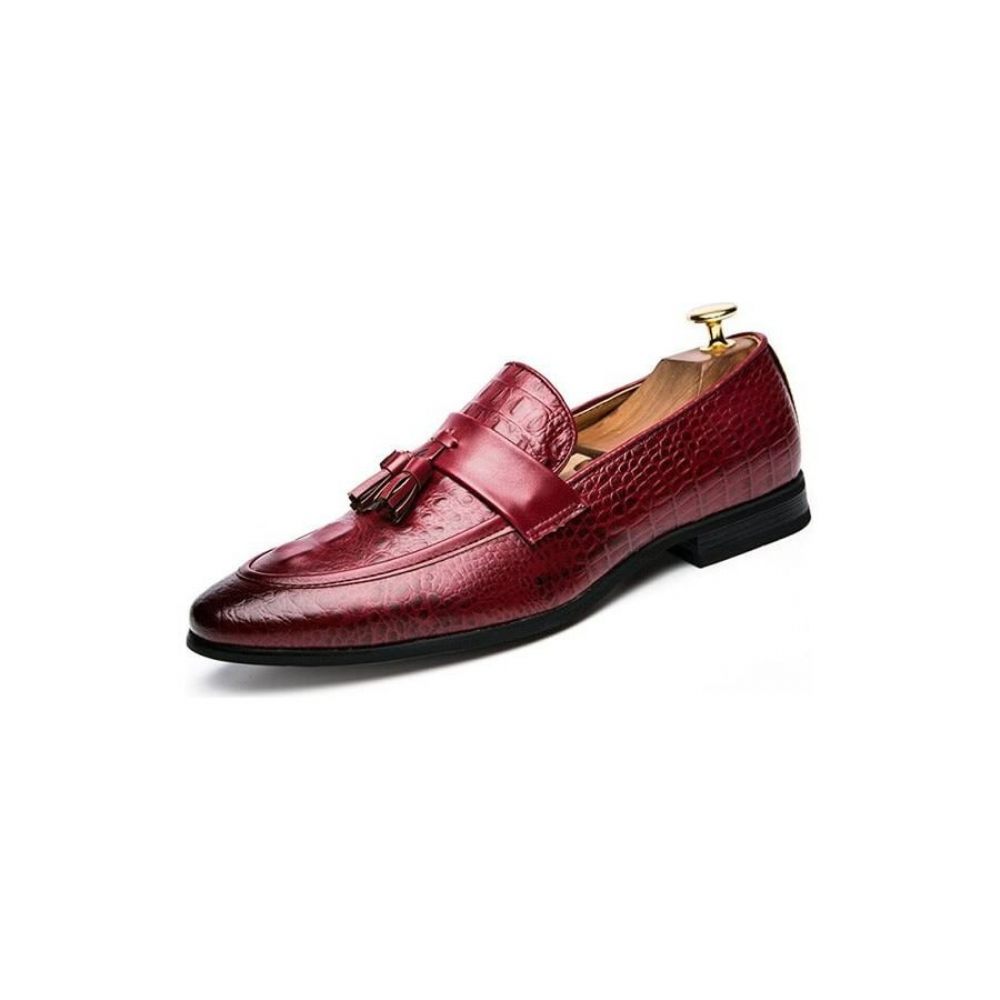 Mocassins Pour Hommes Chaussures Habillées À Enfiler - Rouge