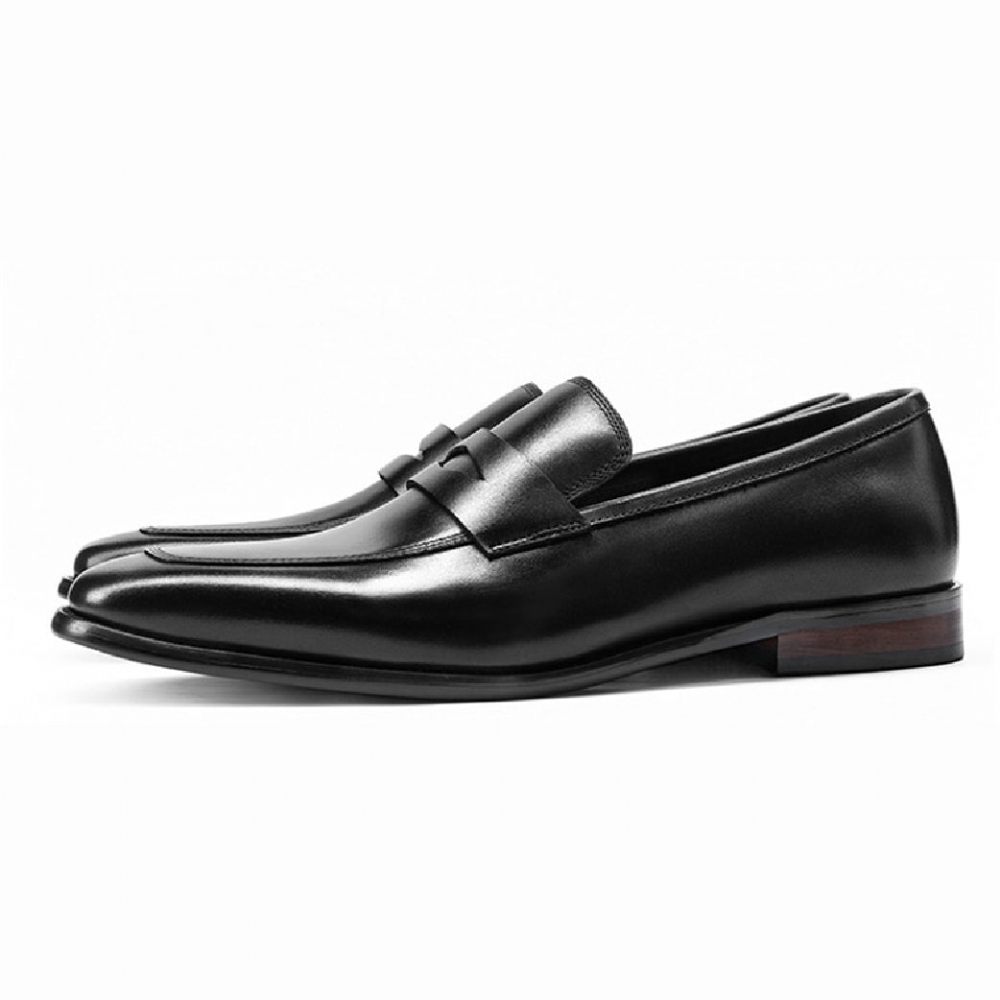 Mocassins Pour Hommes Chaussures Richelieu Exotiques À Bout Pointu - Noir