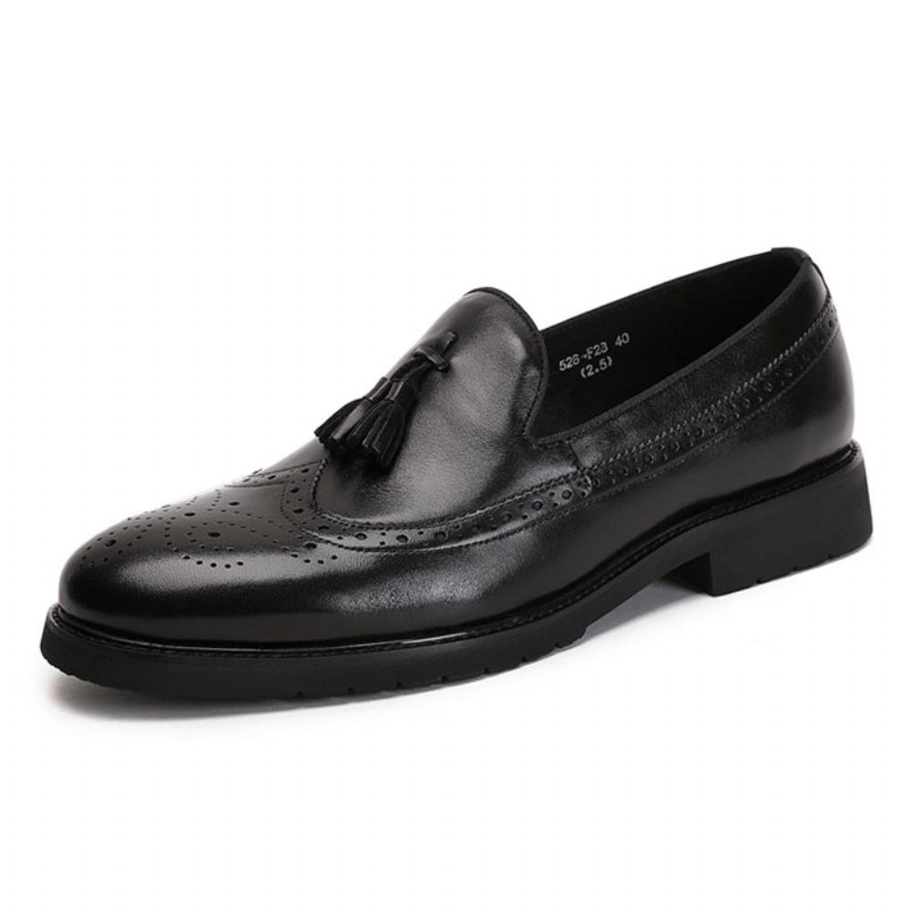 Mocassins Pour Hommes Chaussures Richelieu Exotiques À Enfiler - Noir