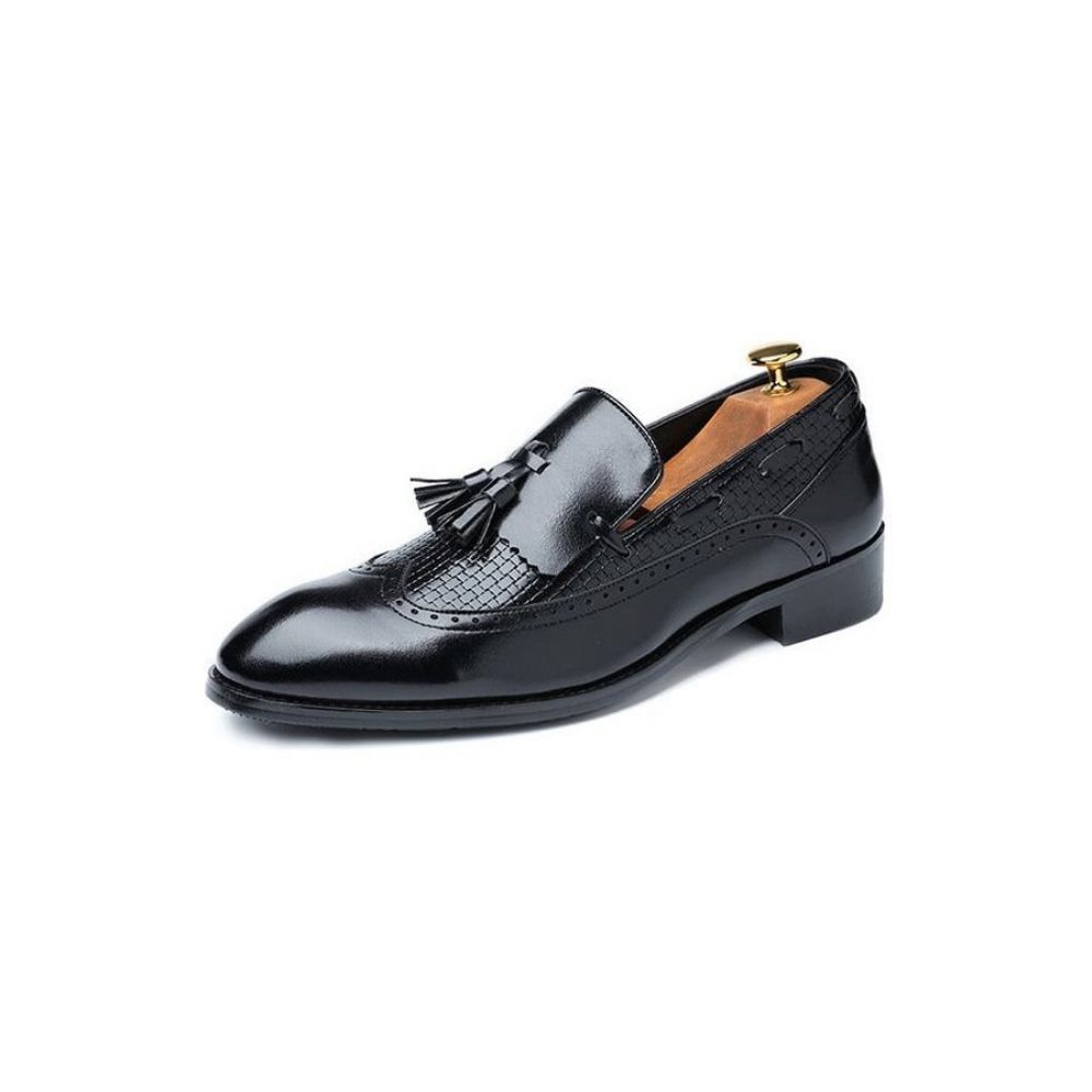 Mocassins Pour Hommes Chaussures Robe Mariée À Décor Glands