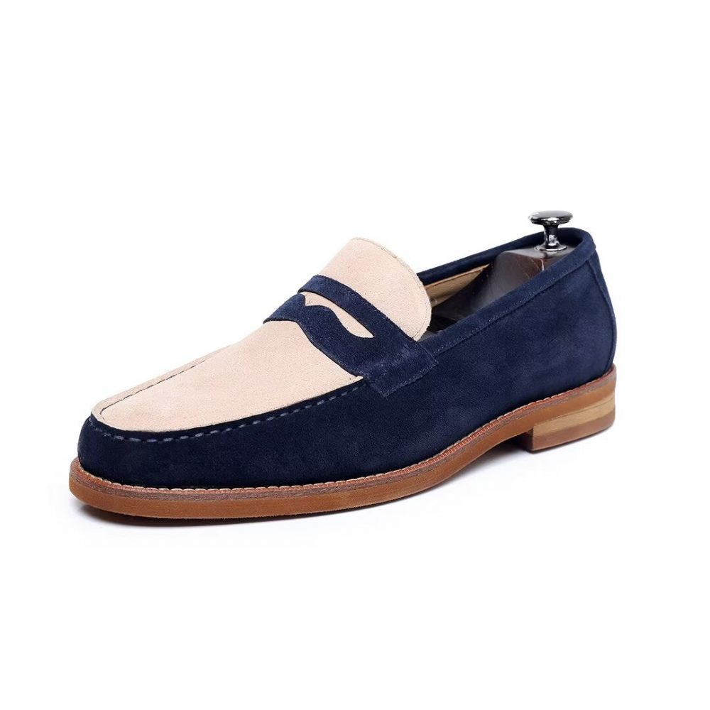 Mocassins Pour Hommes Classiques Cuir - Bleu