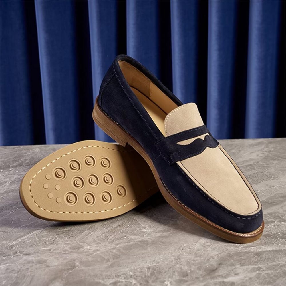 Mocassins Pour Hommes Classiques Cuir - Bleu