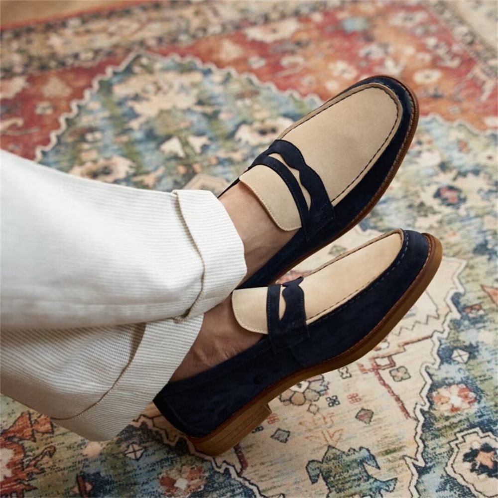 Mocassins Pour Hommes Classiques Cuir - Bleu