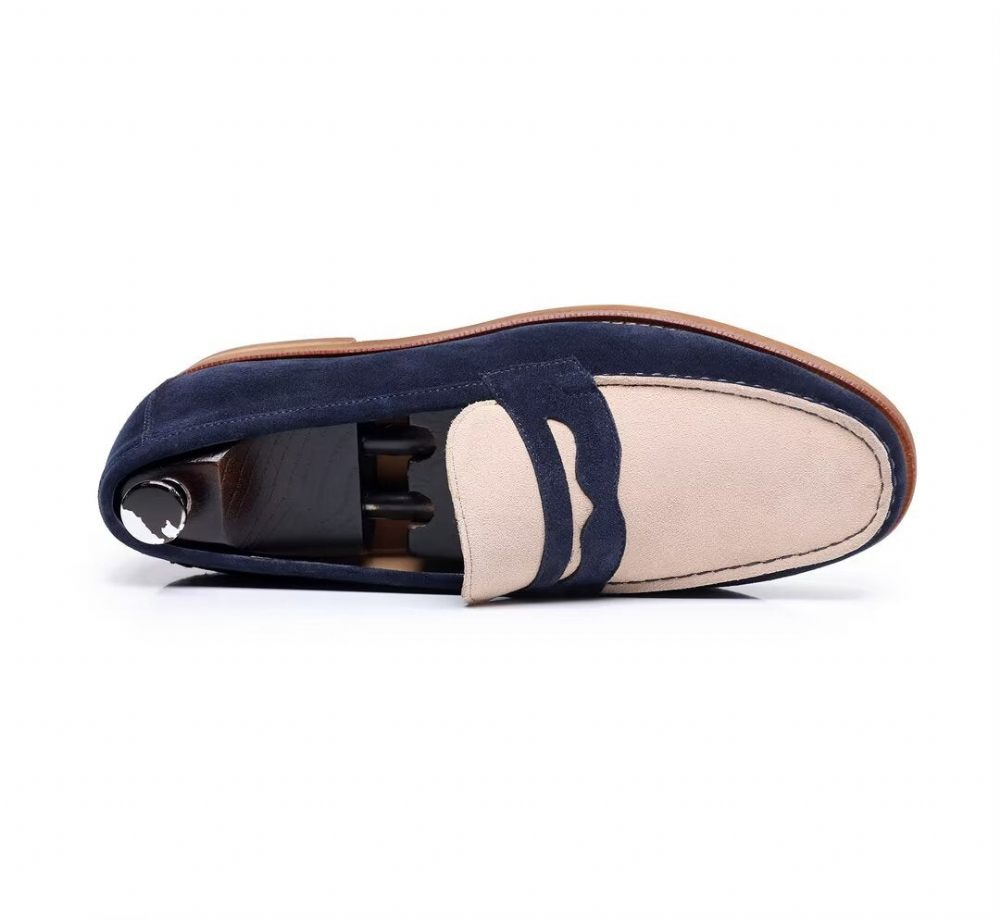 Mocassins Pour Hommes Classiques Cuir - Bleu