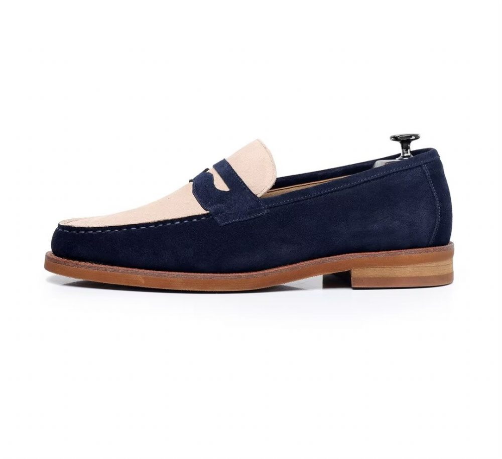 Mocassins Pour Hommes Classiques Cuir - Bleu