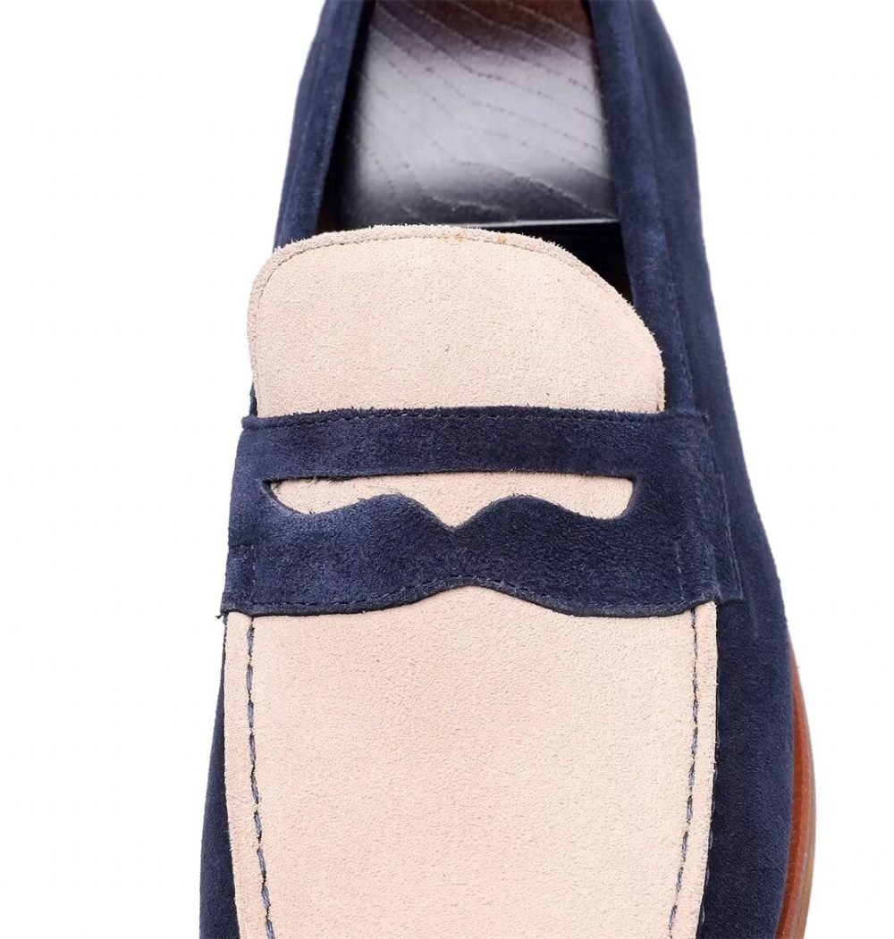 Mocassins Pour Hommes Classiques Cuir - Bleu