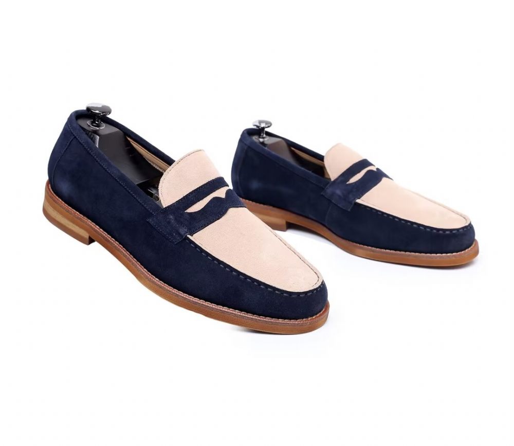 Mocassins Pour Hommes Classiques Cuir - Bleu