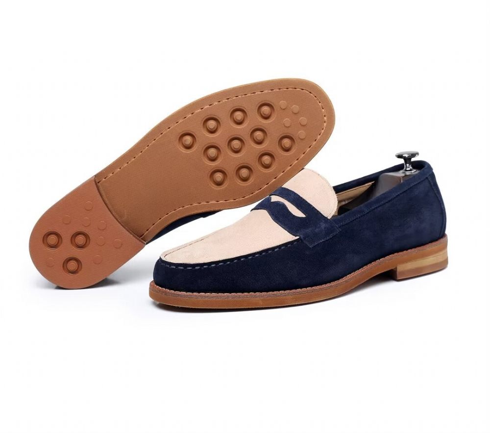 Mocassins Pour Hommes Classiques Cuir - Bleu