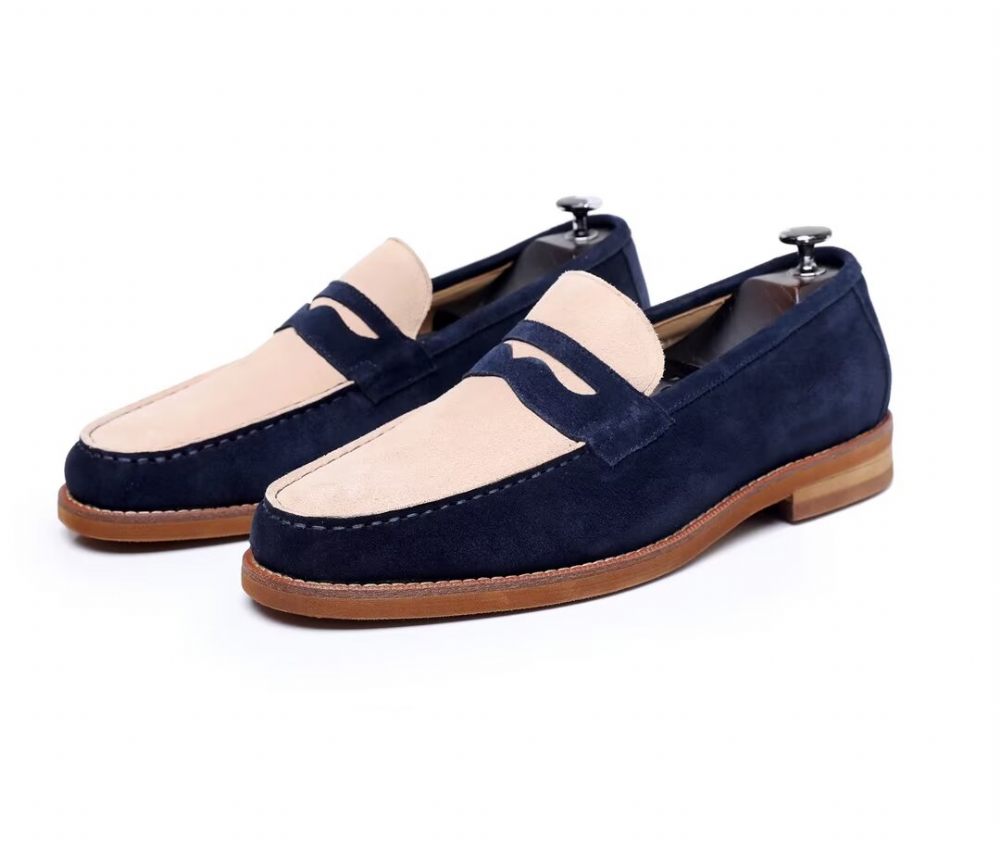 Mocassins Pour Hommes Classiques Cuir - Bleu