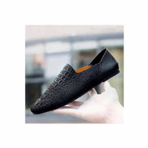 Mocassins Pour Hommes Conduite Confortables Cuir Crocodile Luxe