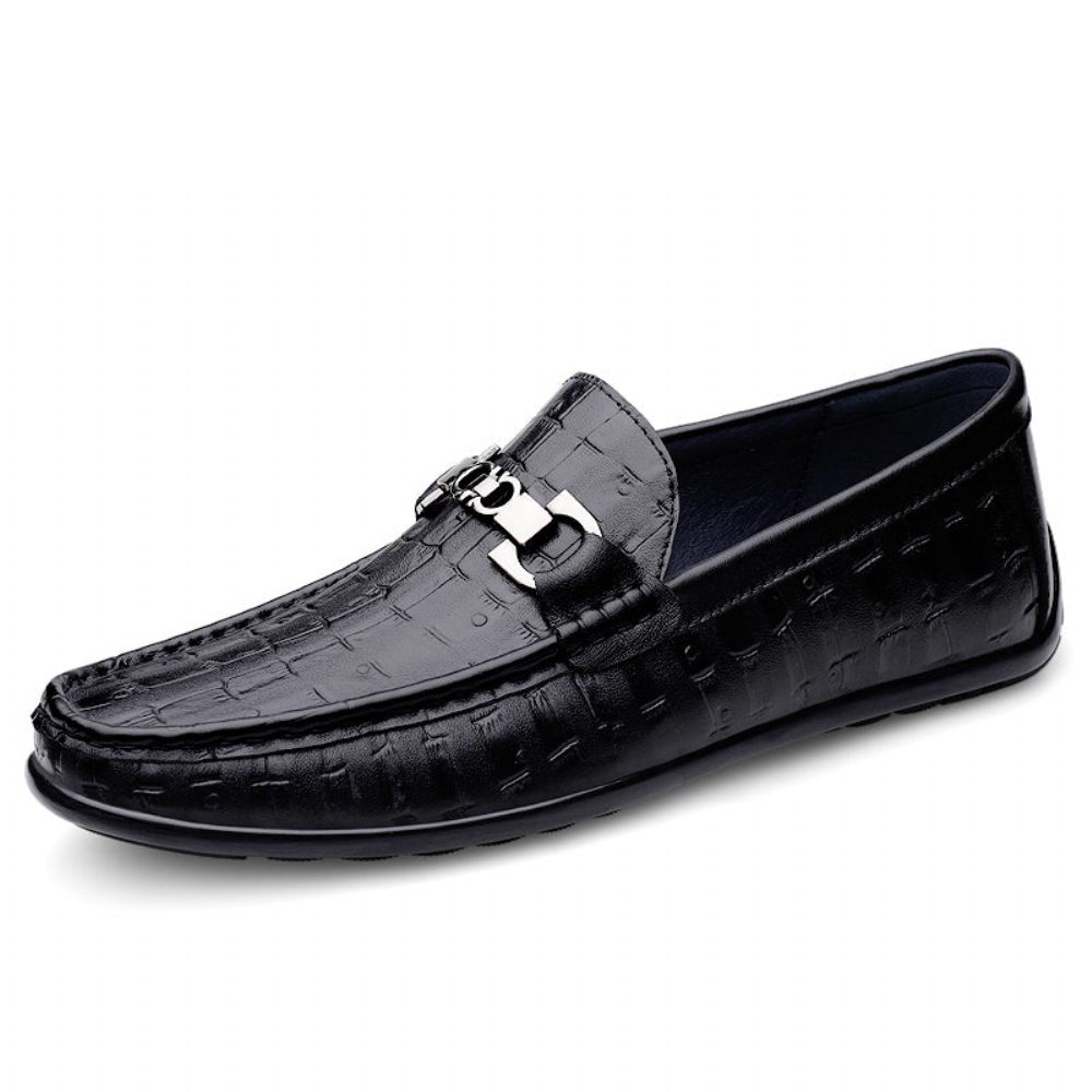 Mocassins Pour Hommes Conduite À Enfiler Modish Croctex - Noir