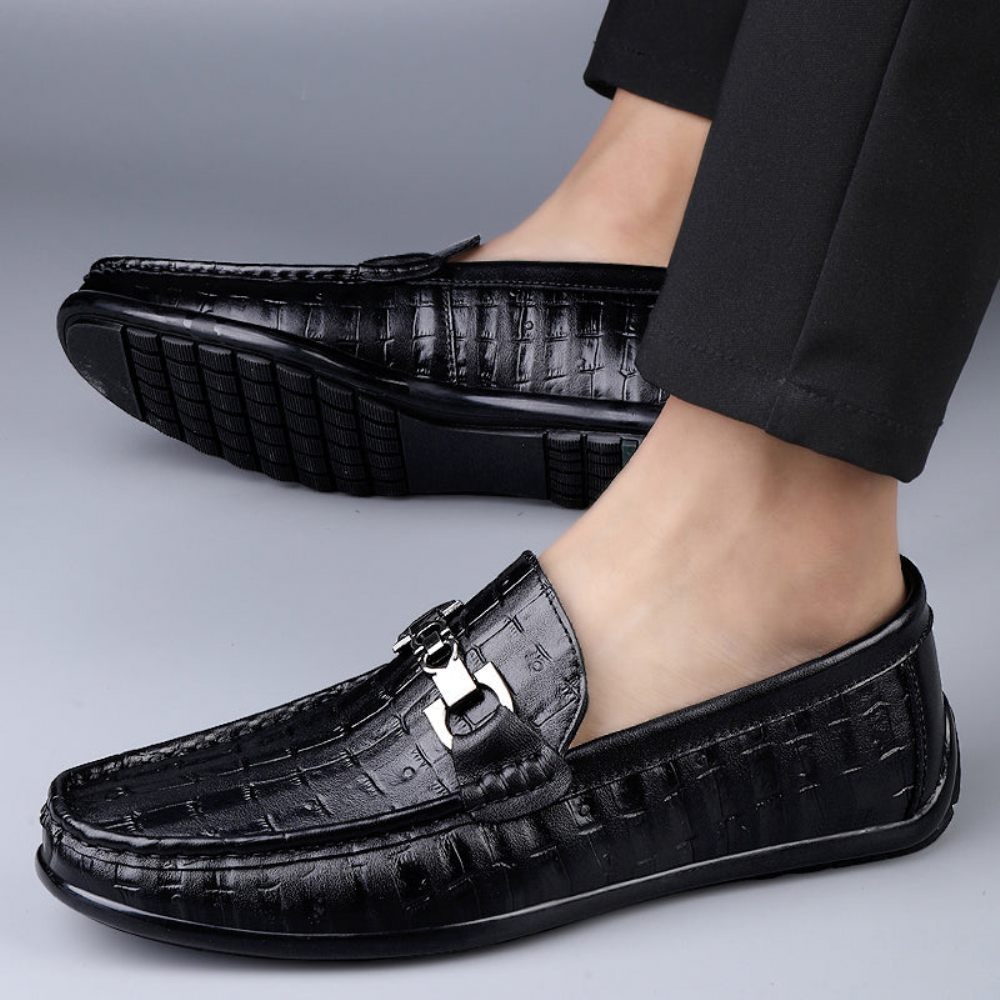 Mocassins Pour Hommes Conduite À Enfiler Modish Croctex - Noir