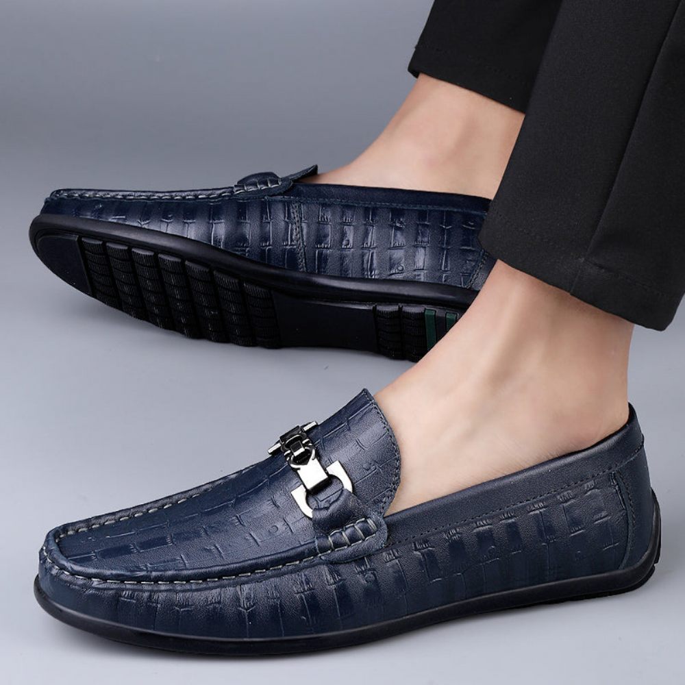 Mocassins Pour Hommes Conduite À Enfiler Modish Croctex - Bleu