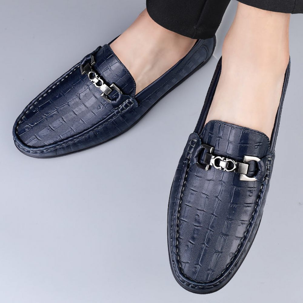 Mocassins Pour Hommes Conduite À Enfiler Modish Croctex - Bleu