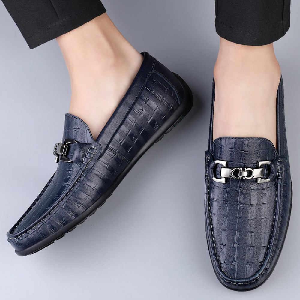 Mocassins Pour Hommes Conduite À Enfiler Modish Croctex - Bleu