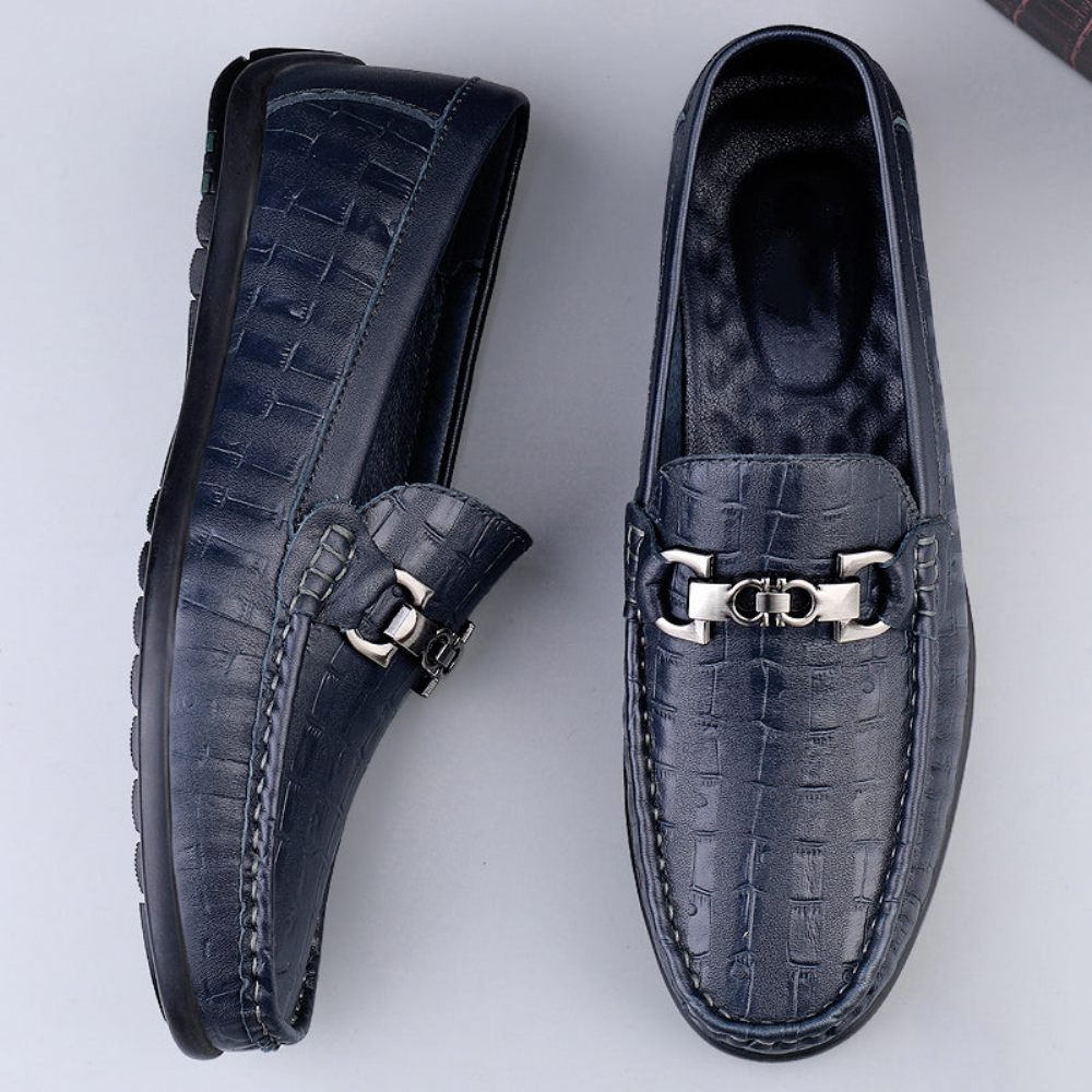 Mocassins Pour Hommes Conduite À Enfiler Modish Croctex - Bleu