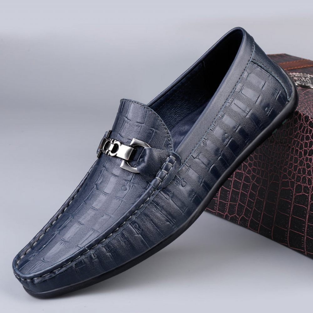 Mocassins Pour Hommes Conduite À Enfiler Modish Croctex - Bleu