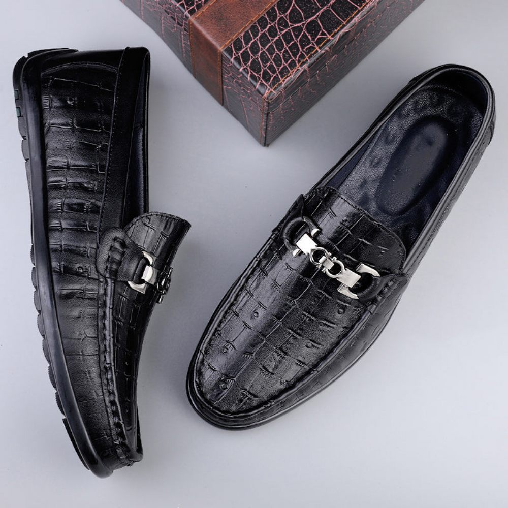 Mocassins Pour Hommes Conduite À Enfiler Modish Croctex - Noir