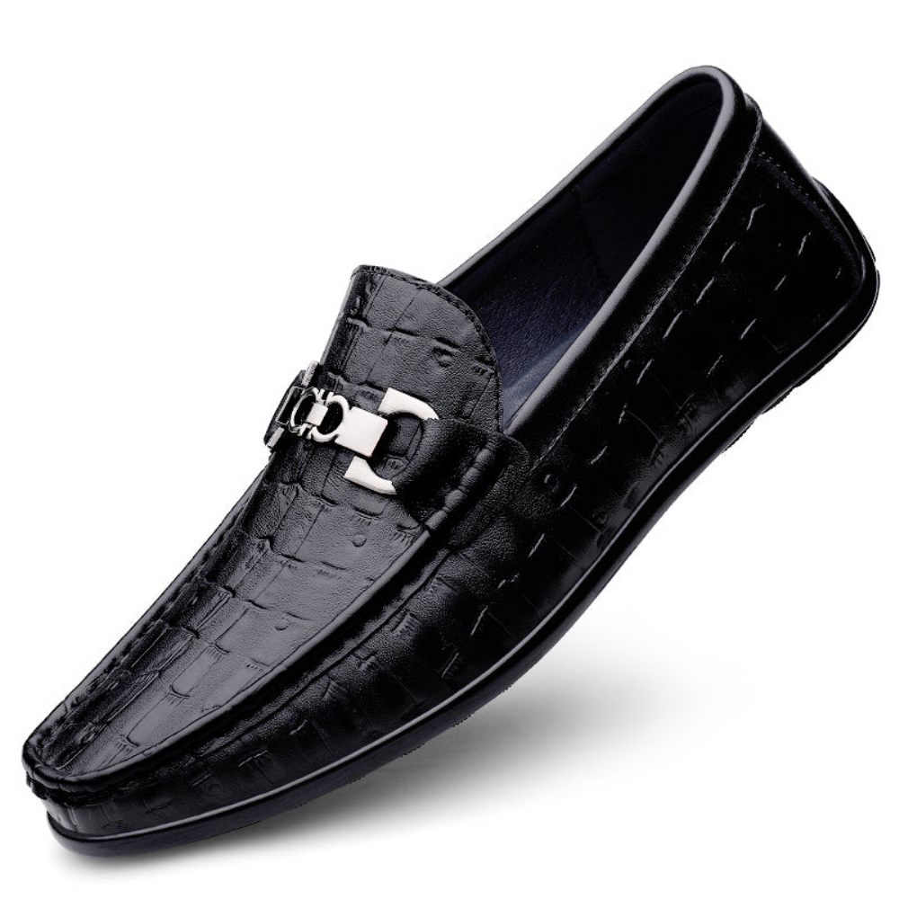 Mocassins Pour Hommes Conduite À Enfiler Modish Croctex - Noir