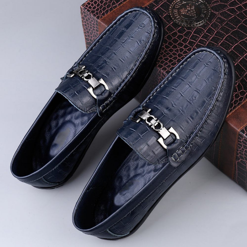 Mocassins Pour Hommes Conduite À Enfiler Modish Croctex - Bleu