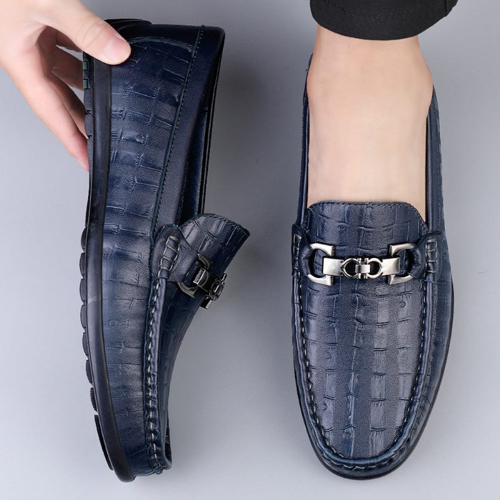 Mocassins Pour Hommes Conduite À Enfiler Modish Croctex - Bleu