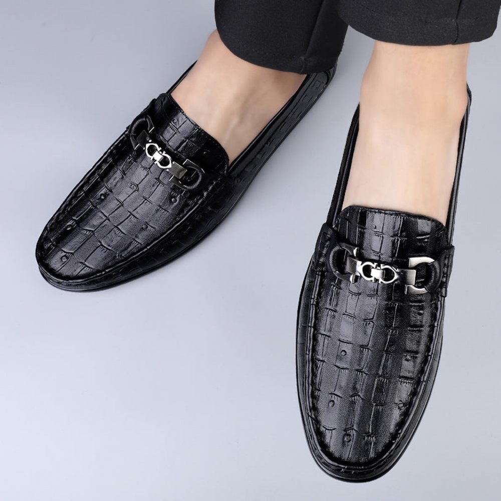 Mocassins Pour Hommes Conduite À Enfiler Modish Croctex - Noir