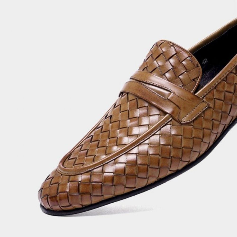 Mocassins Pour Hommes Confortables À Enfiler Cuir - Café