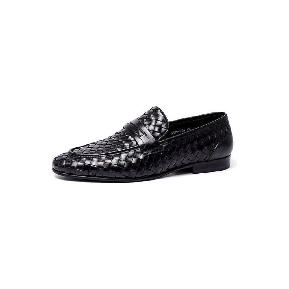 Mocassins Pour Hommes Confortables À Enfiler Cuir - Noir