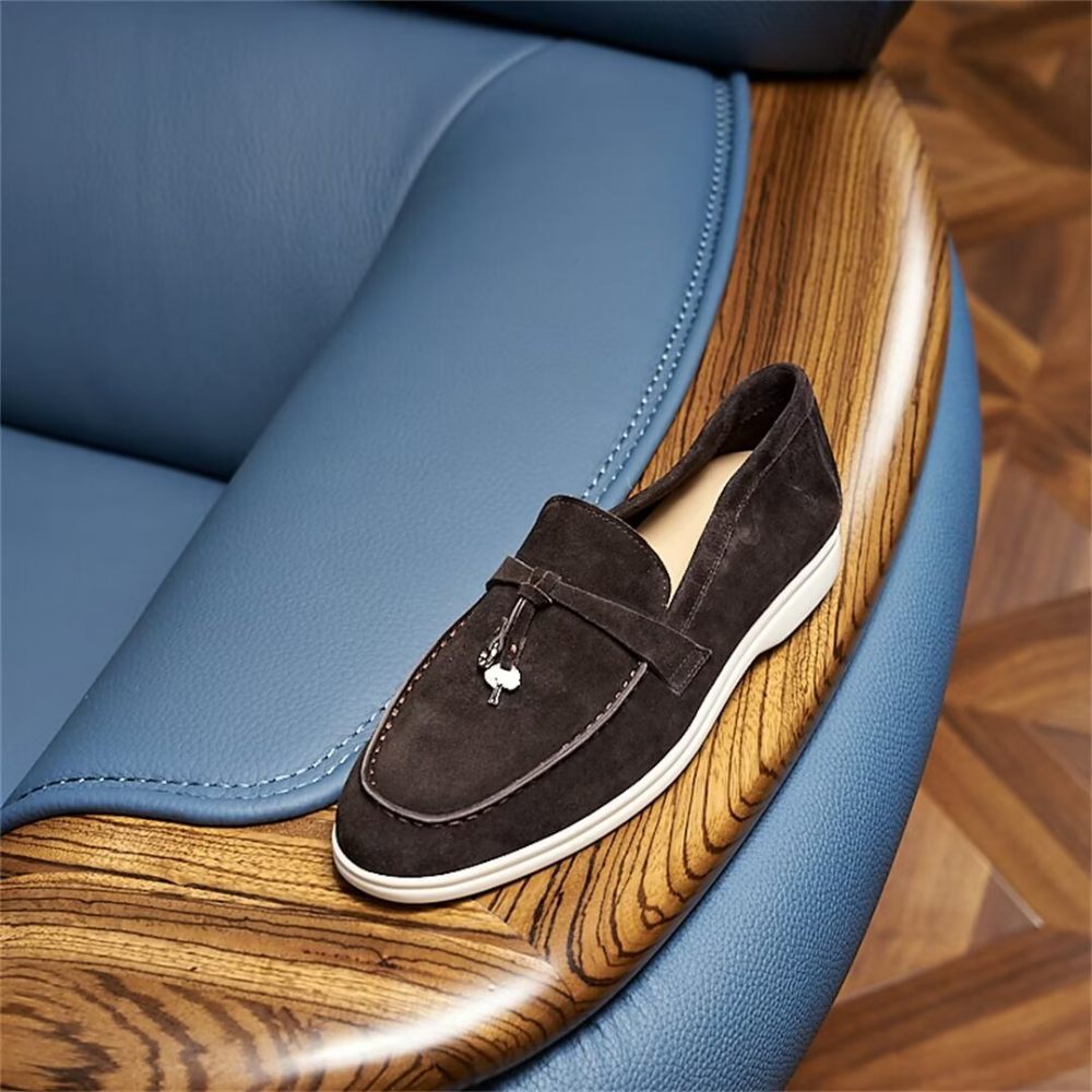 Mocassins Pour Hommes Cuir - Café