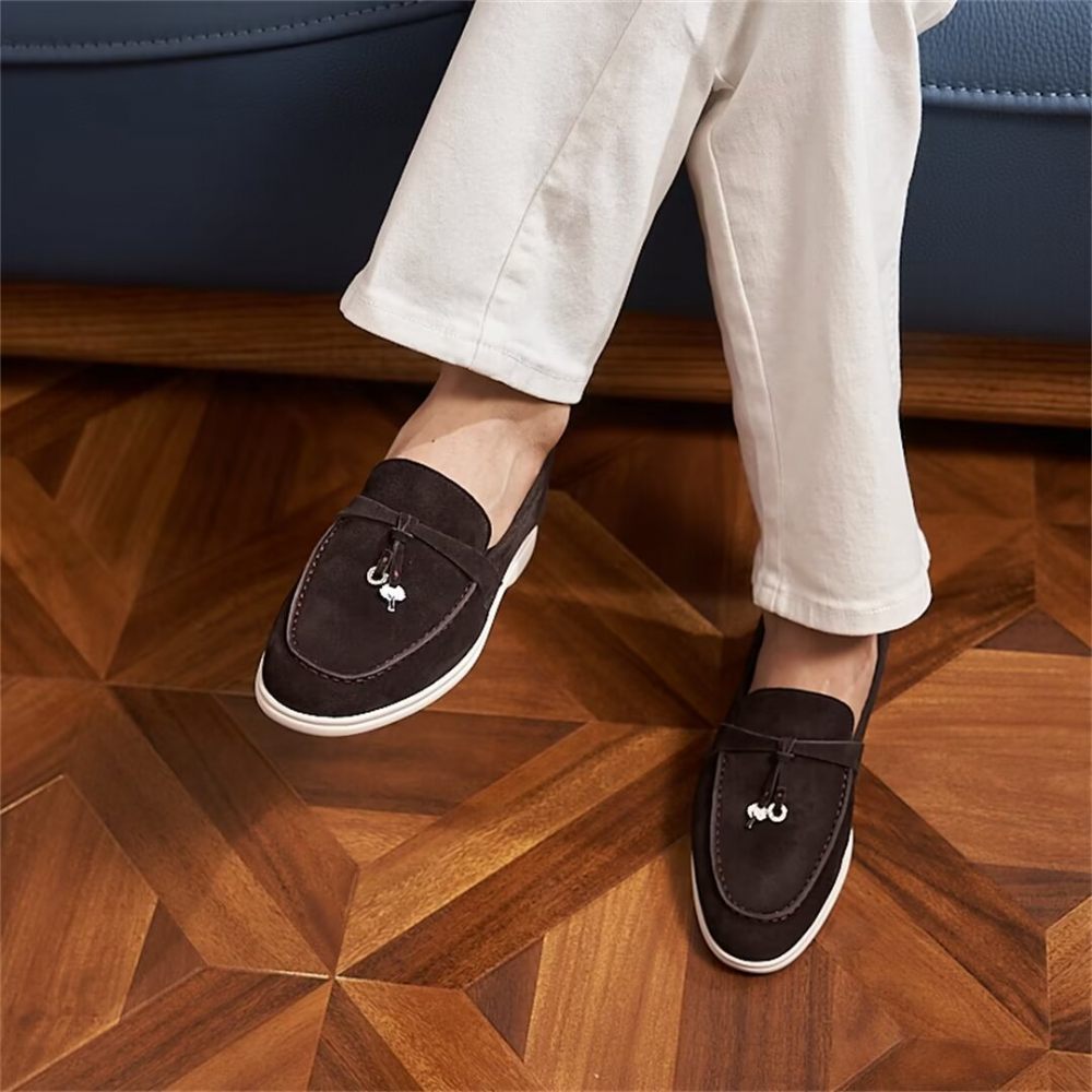 Mocassins Pour Hommes Cuir - Café