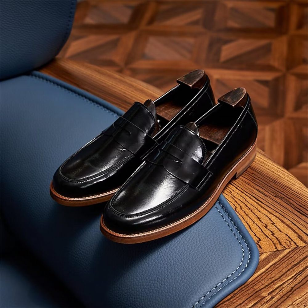 Mocassins Pour Hommes Cuir - Noir